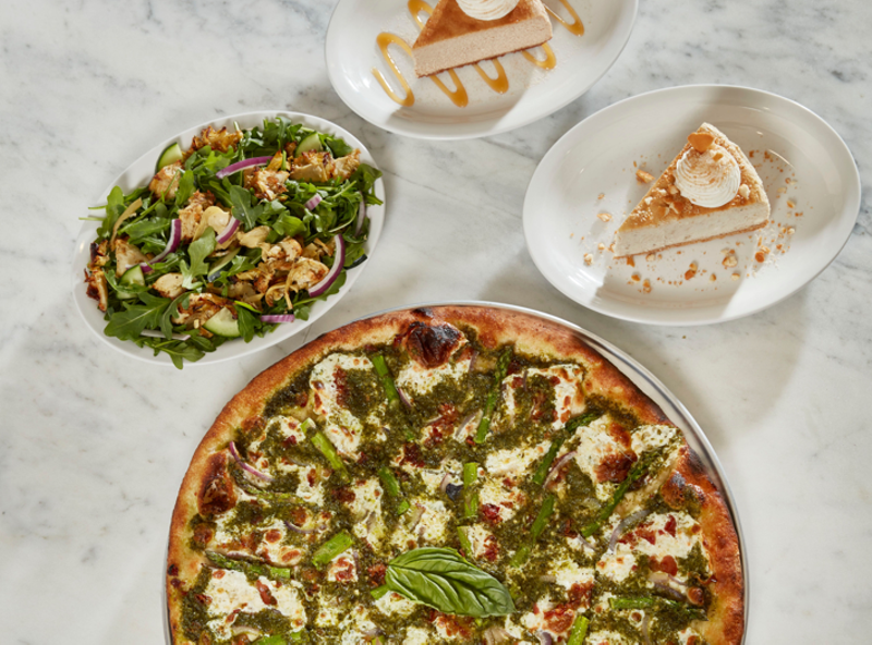 Image: Grimaldi’s Pizzeria pizza, salad and desserts.