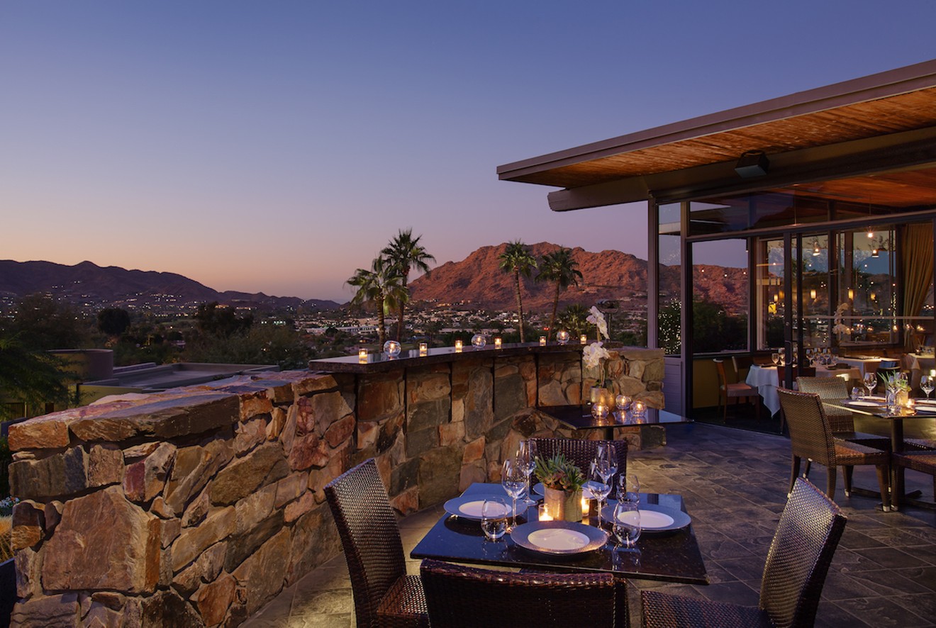 Look out over the desert landscape while enjoying dinner at Elements.