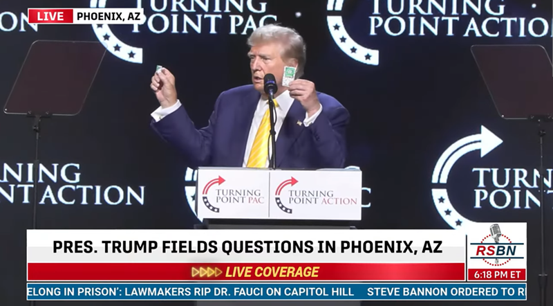 There were plenty of weird moments in Donald Trump's town hall on Thursday in Phoenix, including using Tic Tac to make a point about inflation.