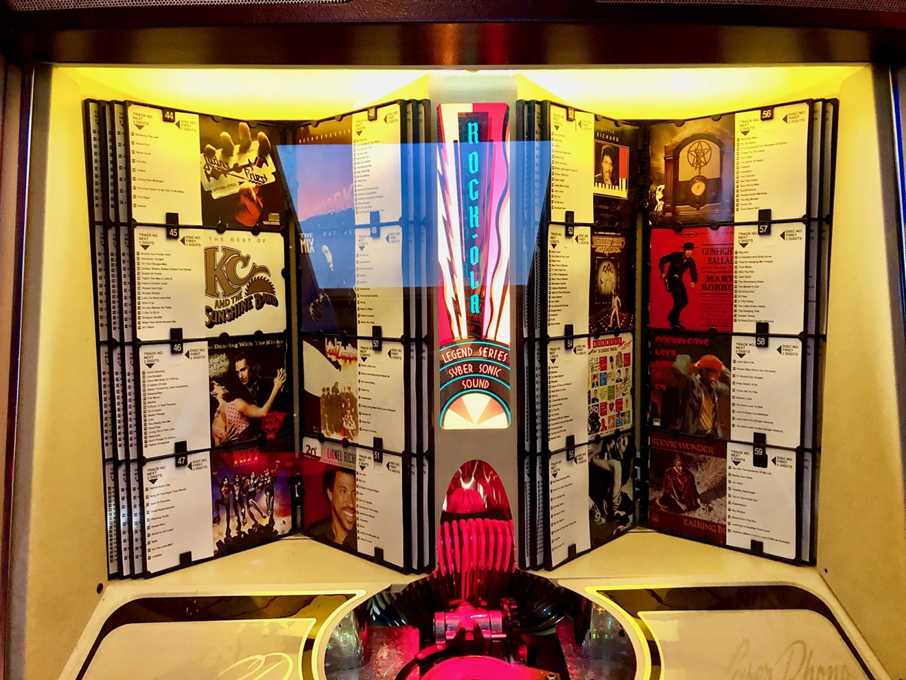 The Thunderbird Lounge jukebox with the never-leaving Marty Robbins album.