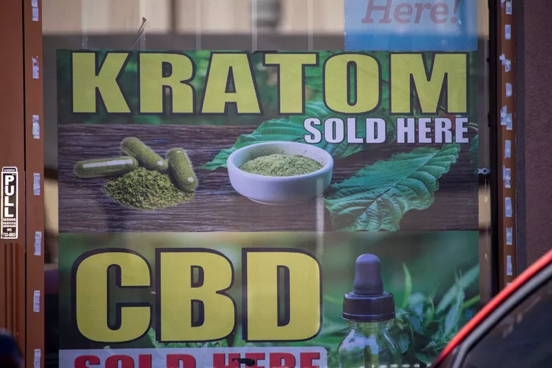 Image: An advertisement for Kratom at a shop in Phoenix