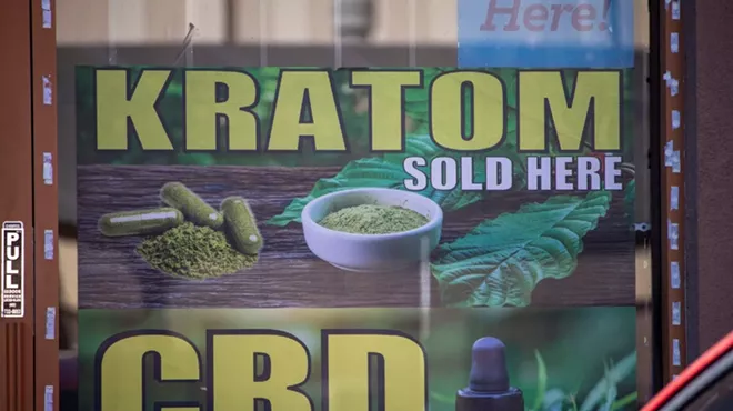 An advertisement for Kratom at a shop in Phoenix