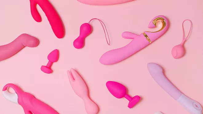 An artful arrangement of sex toys.