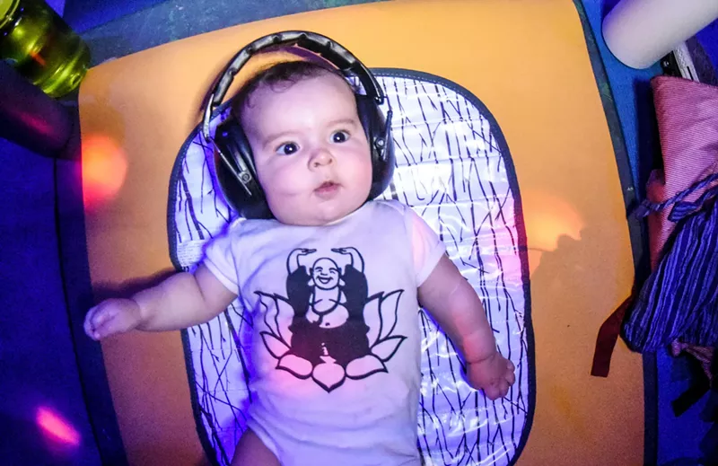 Image: Babies and massive EDM festivals generally don't mix.