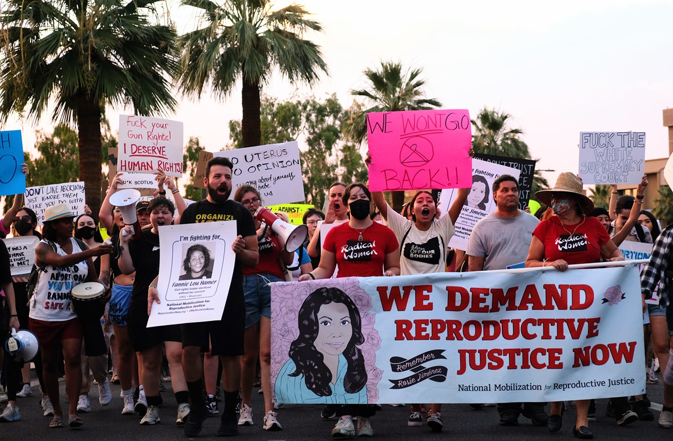 Protesters demonstrated in Phoenix after the U.S. Supreme Court struck down Roe v. Wade in June 2022.
