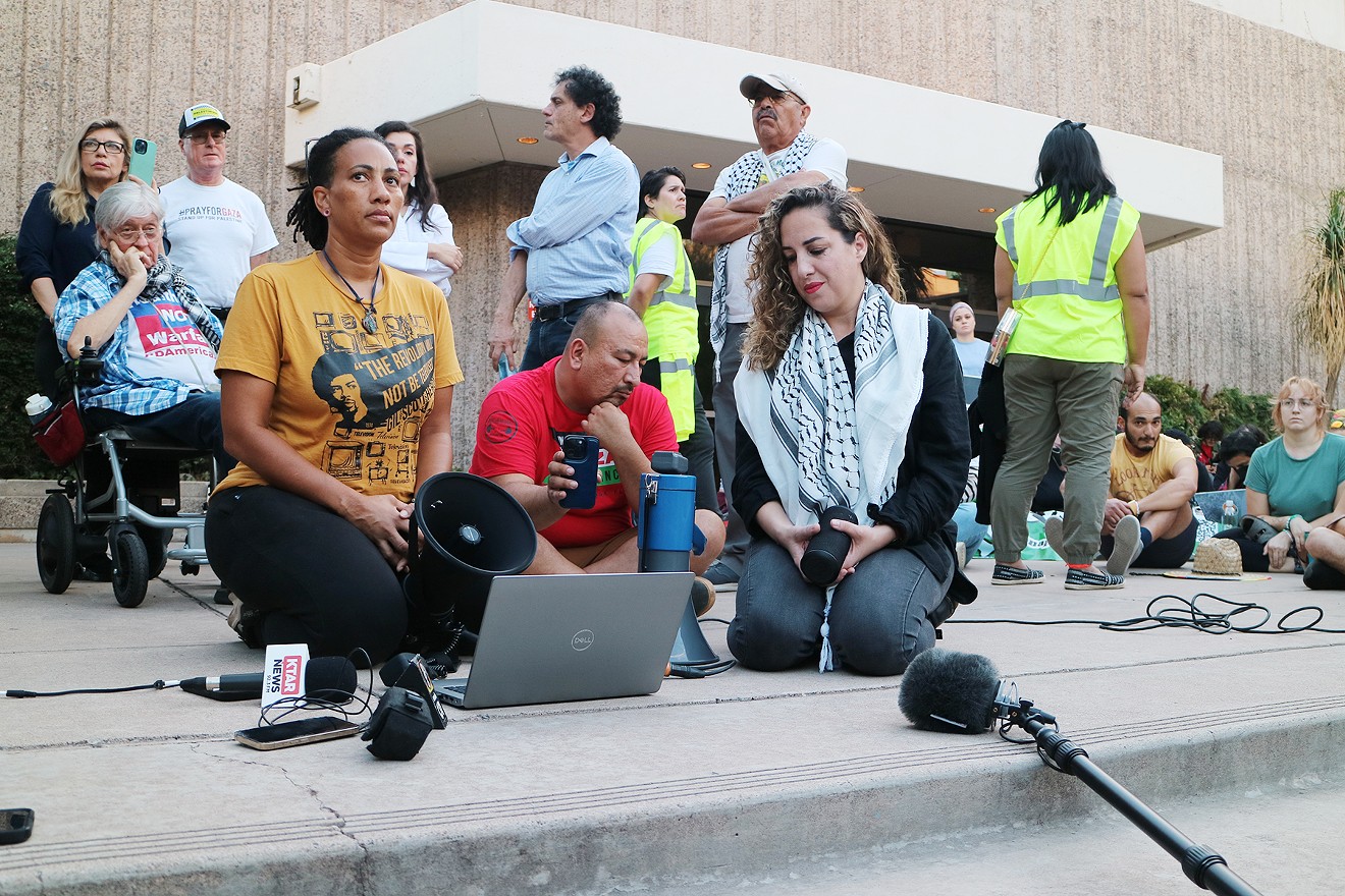 Attendees at a Nov. 17 event on ASU's campus in Tempe listened to speakers virtually after the school revoked access to the venue.