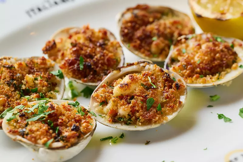 Image: The Italiano's version of The Feast of the Seven Fishes offers four seafood courses, plus dessert. Guests can also order items from the regular menu, like the clams oreganata.