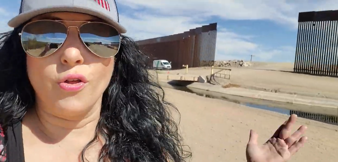 Jennifer Harrison near the Mexico border in her latest series of videos.