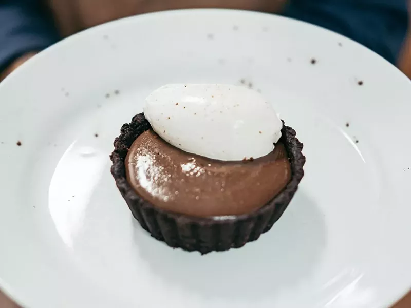 Image: Persepshen's chocolate cream pie is thankfully always on the menu.