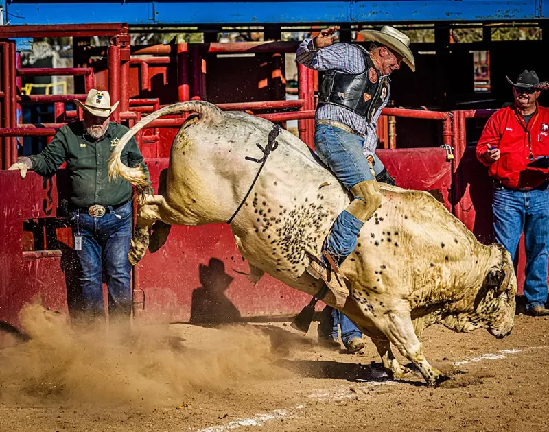 Image: bull rider at Arizona Gay Rode
