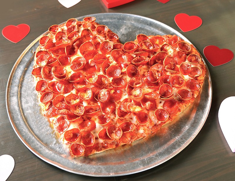 A heart-shaped pizza from Mountain Mike's will help make mom feel special on her day.