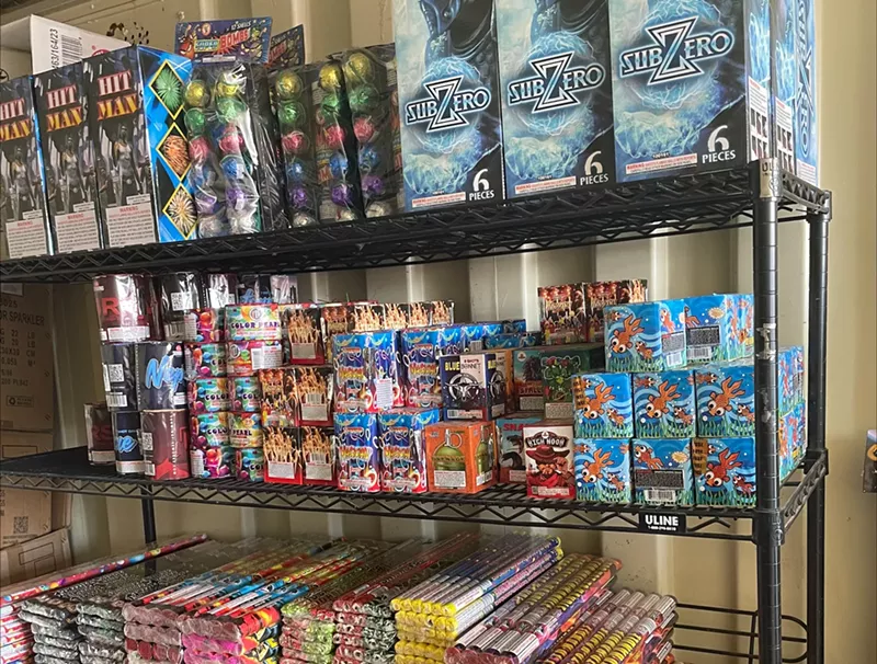 Image: shelves of fireworks