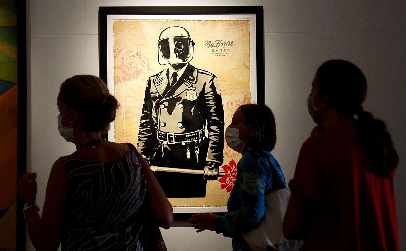 City of Mesa postpones art exhibit over Shepard Fairey police brutality piece