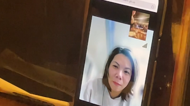 a woman on video chat on a phone