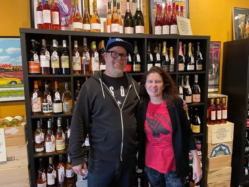 Image: Chris French (left) and Pat Jasmin of Far Away Wine and Provisions.