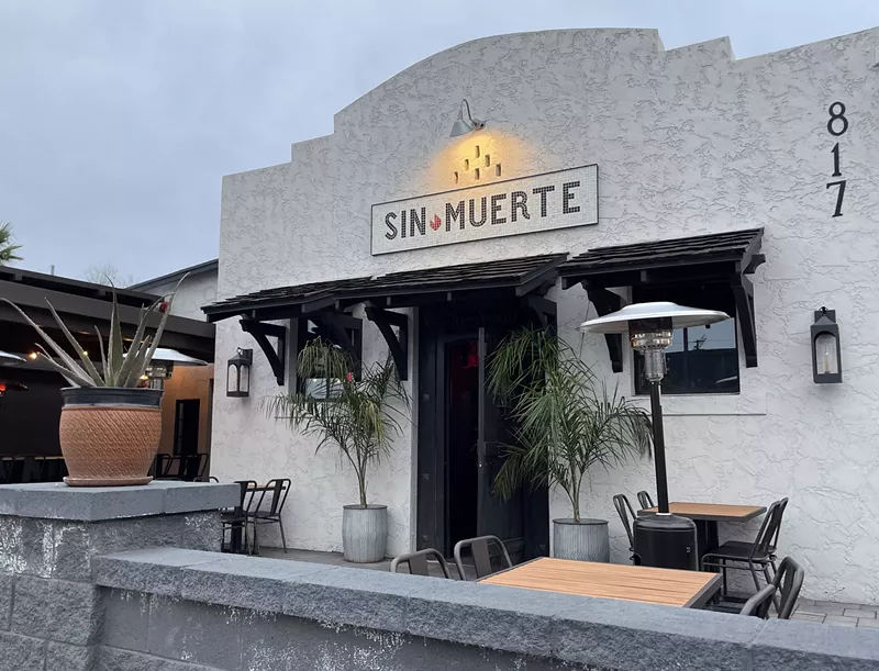 Image: Sin Muerte, which means "without death" in Spanish, sits in a mission-style building just south of Roosevelt Row and was once a funeral home.
