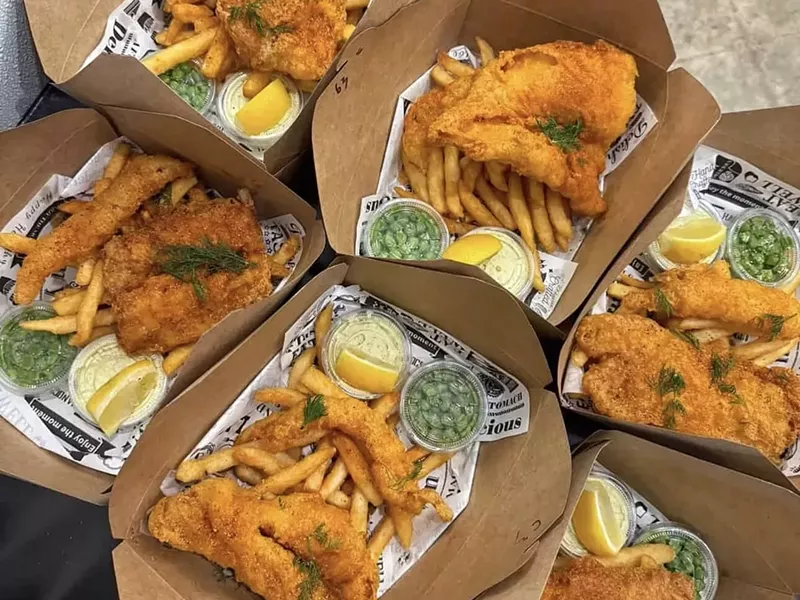 Image: FishPop prepares dozens of crispy cod and chips orders daily for its pop-up residency at Tempe Eats.