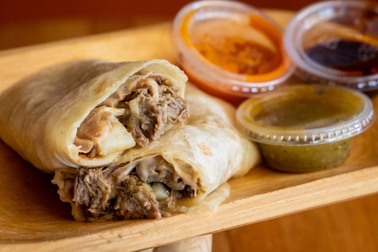 The flour tortilla-rolled burritos at Testal Mexican Kitchen.
