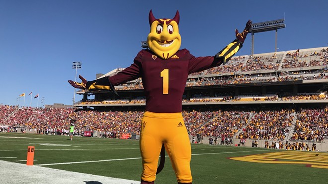 The Arizona State mascot, Sparky the Sun Devil