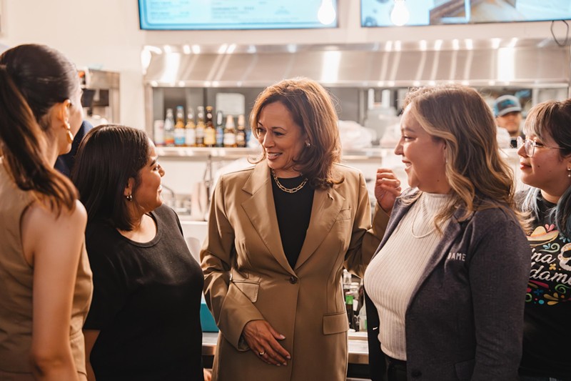 During Kamala Harris' visit to Cocina Adamex, owner Adriana Zapata described the vice president as an "authentic, beautiful person."