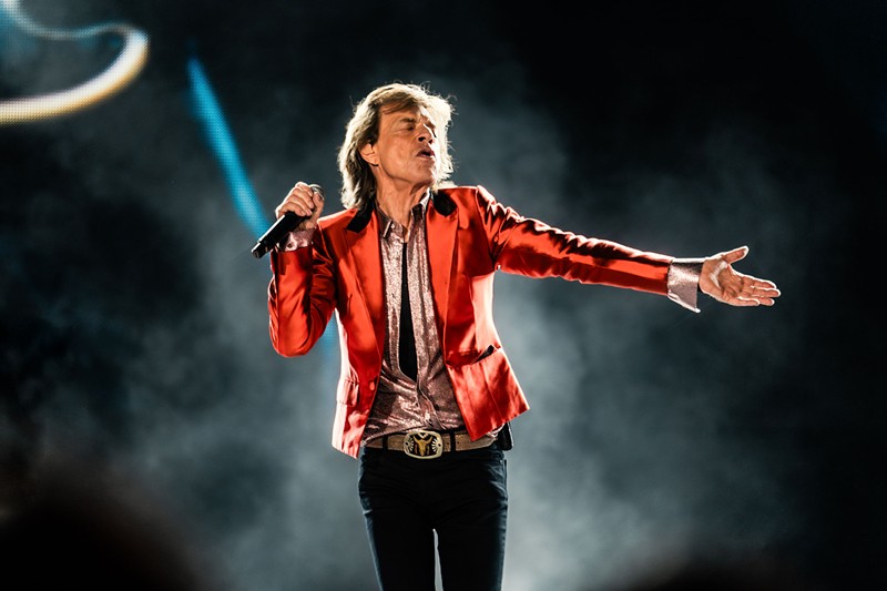 Mick Jagger struts onstage at State Farm Stadium on Tuesday.
