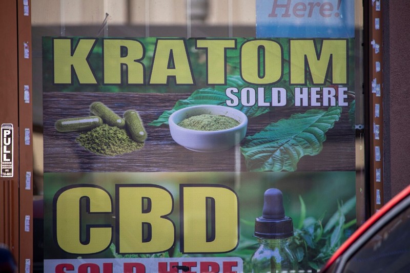 An advertisement for Kratom at a shop in Phoenix.