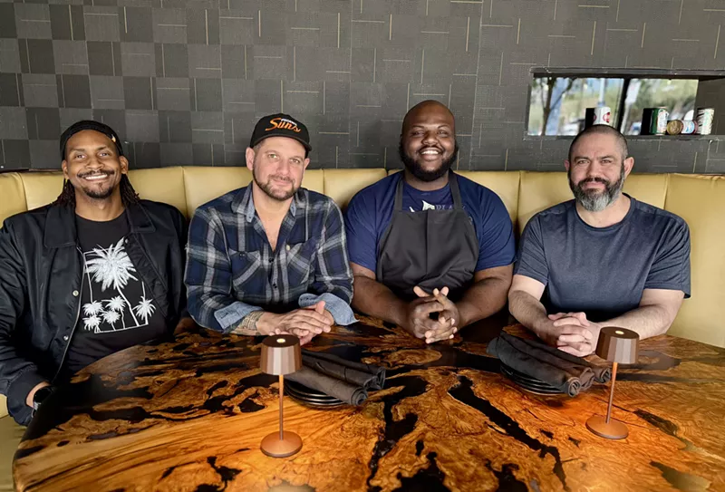 Image: The team behind Industry Standard includes partners Mike Cheathem, Mike Bodow and Jordan Hudgens, along with executive chef Edward Mclachlan. The restaurant opens on Roosevelt Row on Jan. 7.
