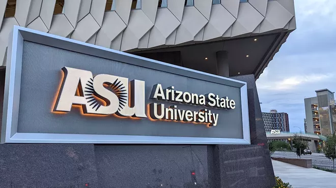 an ASU sign on the exterior of a building