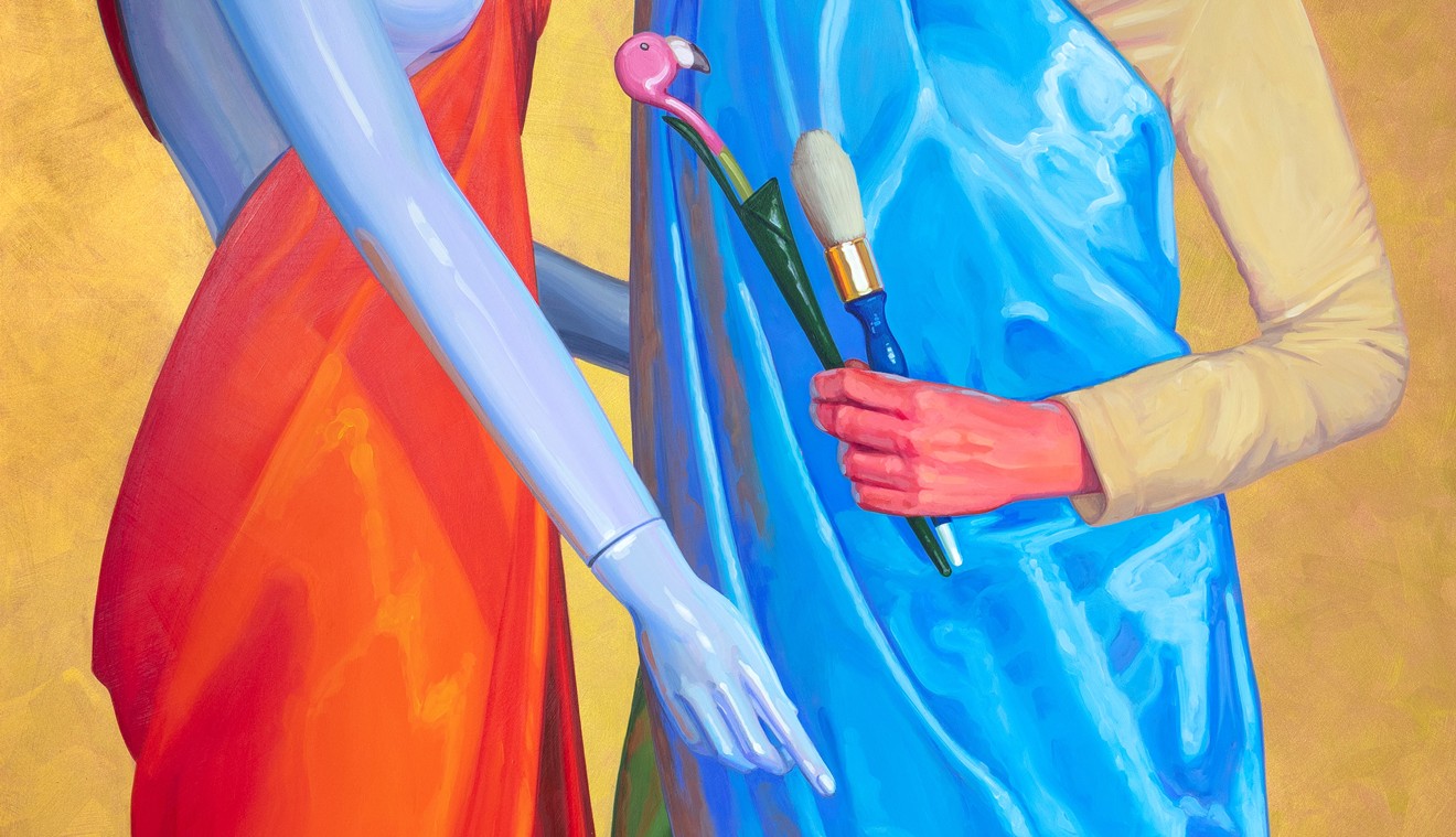 Lucretia Torva's Artist as Saint  (detail shown here) was not selected for the Artlink juried exhibition in 2021, but you can see it at The Icehouse.