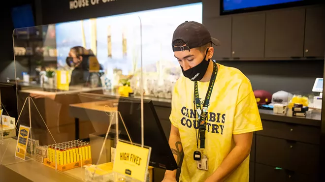 a budtender at a dispensary
