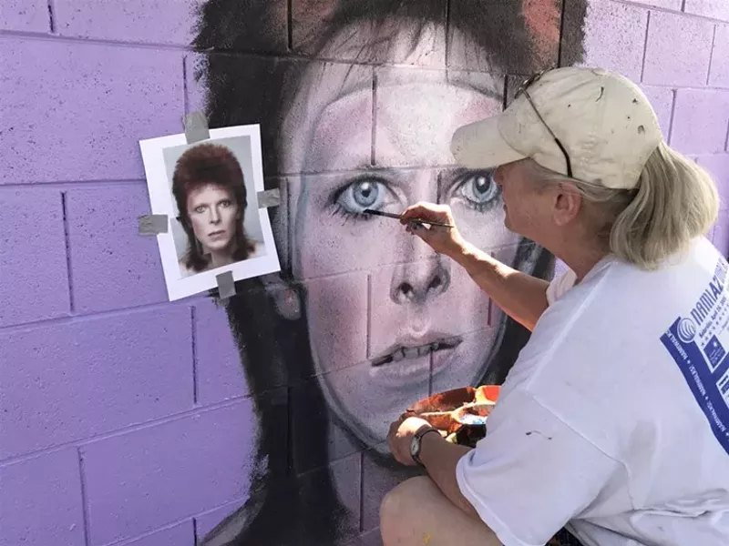 Image: In 2016, Maggie Keane imagined a lineup of David Bowie heads.