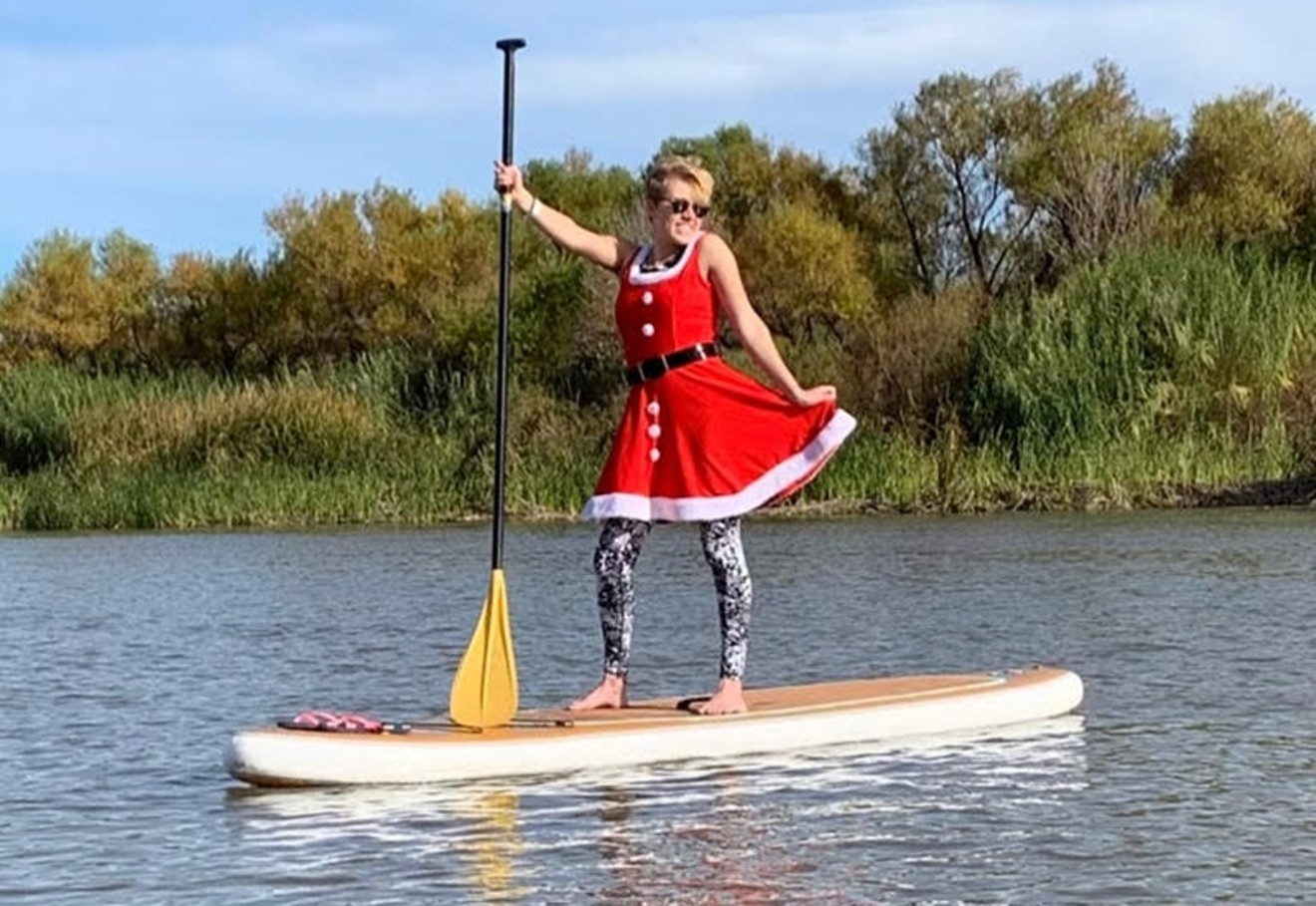 Nautical but nice holiday fun awaits at Santa's Festive Paddle on Friday, December 23, at Tempe Town Lake.