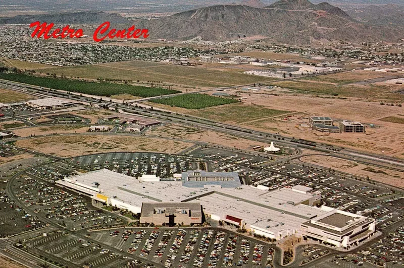 Image: An aerial photo of Metrocenter from the 1970s.