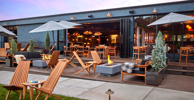 Image: A view of the deck at High Country Motor Lodge.