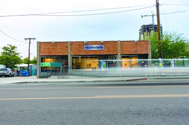 Image: Looking south across Roosevelt Street toward Modified Arts.