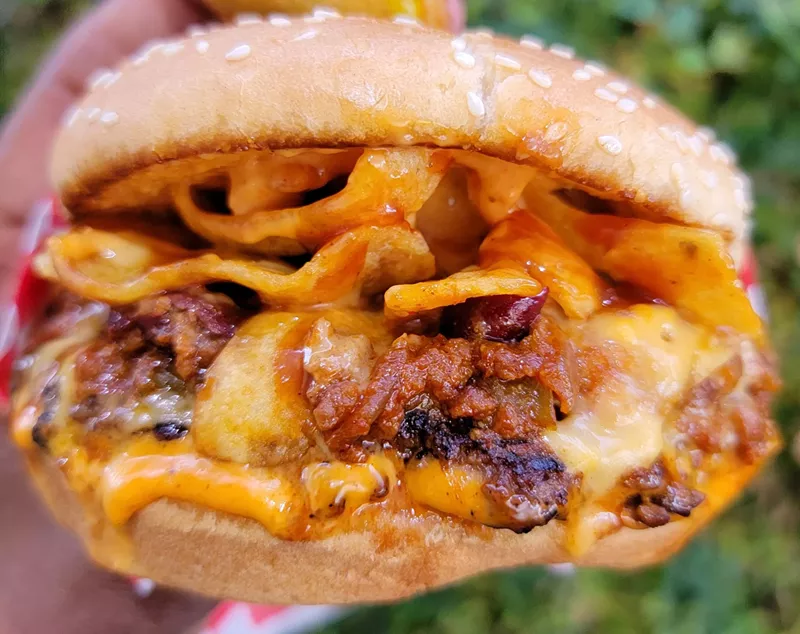 Image: At Naughty Vegan, Paris Thornton and Cherrie Avina serve indulgent burgers, sliders and baskets that wouldn't look out of place at a typical diner.