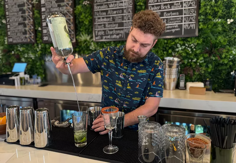 Image: Michael Regan makes a mocktail at Maple House.
