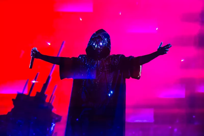 Image: The Weeknd launches the last leg of his After Hours Til Dawn tour at State Farm Stadium in Phoenix.