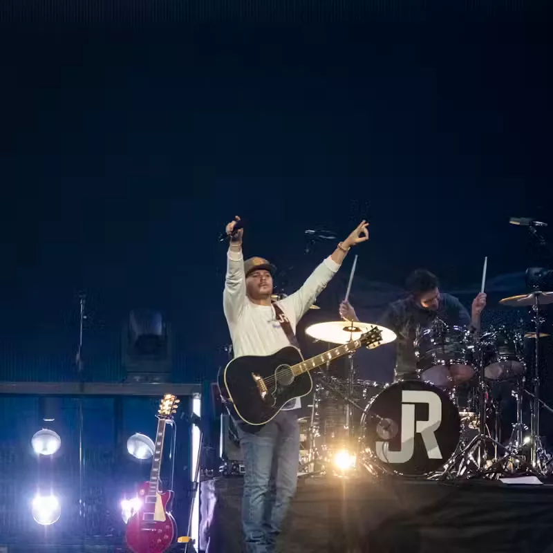 Image: Josh Ross performs as the opener for country superstar Jelly Roll in Edmonton on March 13, 2025.