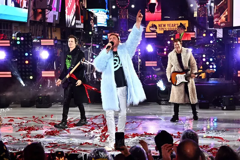 Image: Duran Duran performs on stage during the Times Square New Year's Eve 2023 Celebration on December 31, 2022, in New York City.