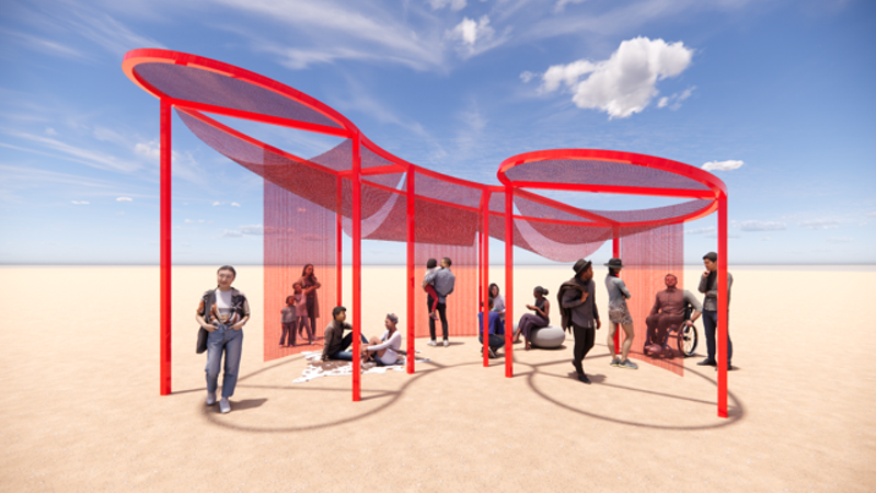 Image: A rendering of Feng-Feng Yeh's shade installation.