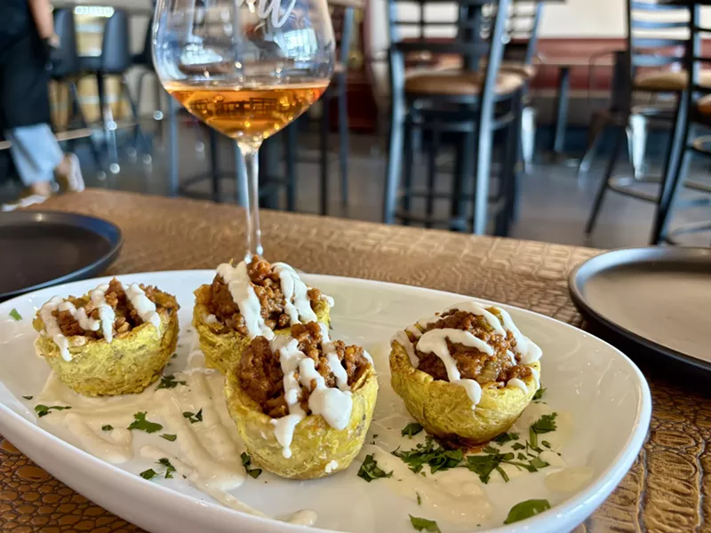 Image: At MT Barrel Tasting Room, the menu includes dishes with a Caribbean twist.