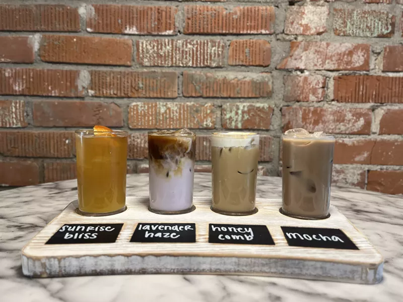 Image: Try one specialty drink or multiple in a flight at Noble Ground Coffee.
