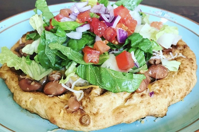 A Navajo taco, "just like grandma made it."