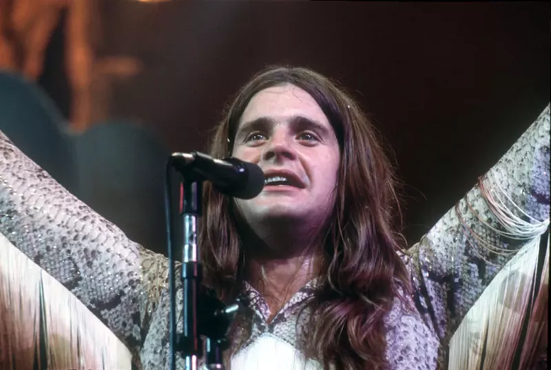 Image: Singer Ozzy Osbourne of the British heavy metal band Black Sabbath performs in 1974 in Los Angeles, California.