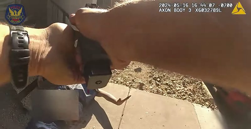 Body-cam footage released by Phoenix police depicts a 30-second shootout that culminates with the killing of Devin Montgomery, though the video is almost entirely silent.