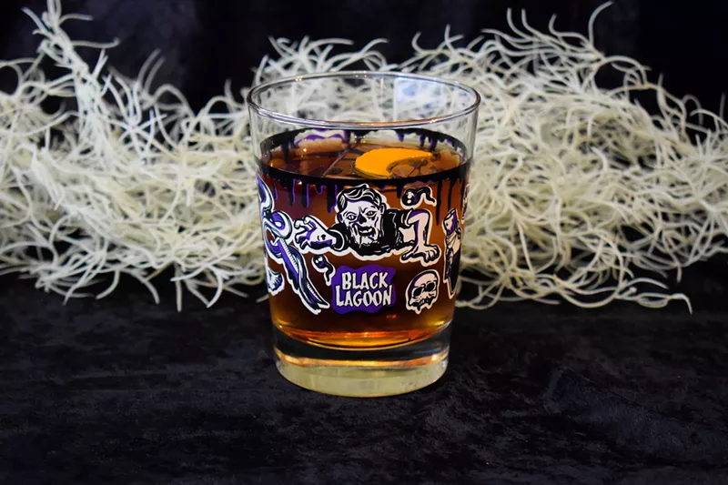 Image: Nosferatu’s Rise, a cocktail inspired by the classic and upcoming "Nosteratu" films, is just one of the spooky-themed drinks on the Black Lagoon menu.