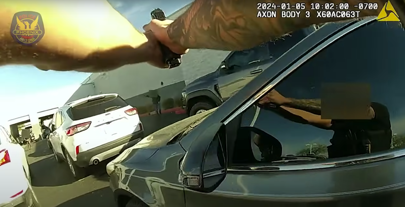 Body camera footage of Phoenix police officers firing at Junior Reyes during a Jan. 5 shootout in Peoria.