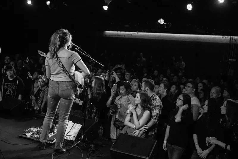 Image: A performer on stage during Rock Lottery 2018.