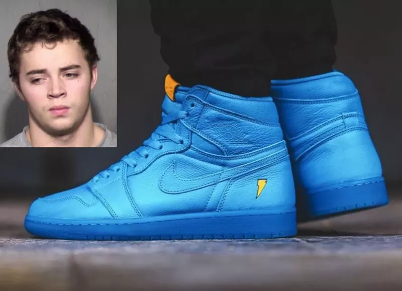 Image: Alt-right troll Ethan Schmidt-Crockett is selling the sneakers he used to destroy a pride display at a Target store in 2021.